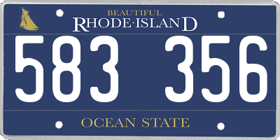RI license plate 583356