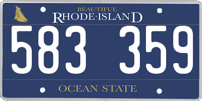 RI license plate 583359