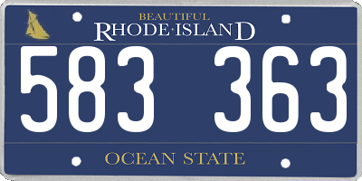 RI license plate 583363