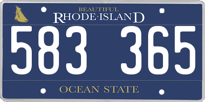 RI license plate 583365