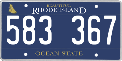 RI license plate 583367