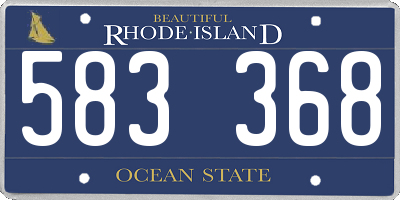 RI license plate 583368