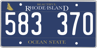 RI license plate 583370