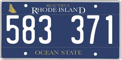 RI license plate 583371