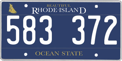 RI license plate 583372