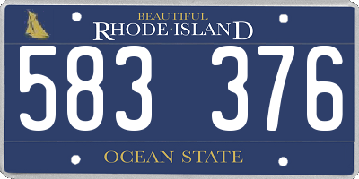 RI license plate 583376