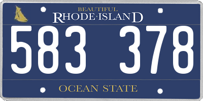 RI license plate 583378