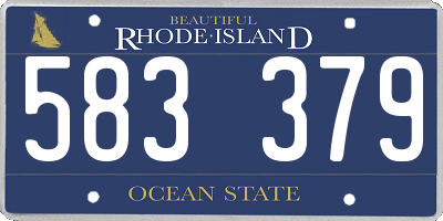 RI license plate 583379