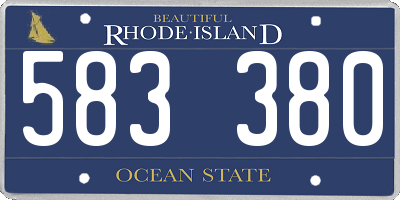 RI license plate 583380