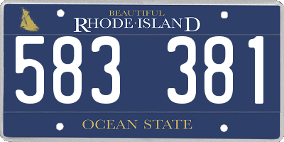 RI license plate 583381