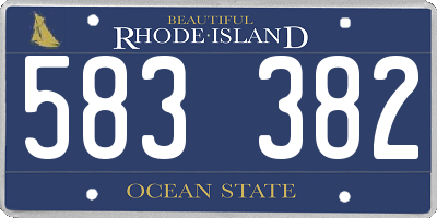 RI license plate 583382