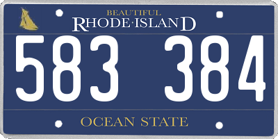 RI license plate 583384