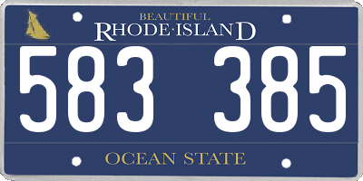 RI license plate 583385