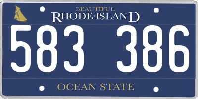 RI license plate 583386