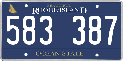 RI license plate 583387