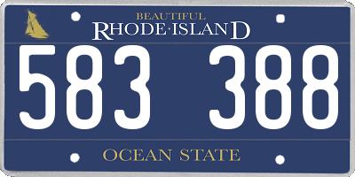 RI license plate 583388