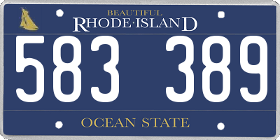 RI license plate 583389