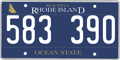 RI license plate 583390