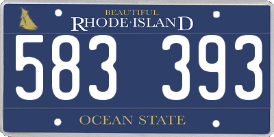 RI license plate 583393