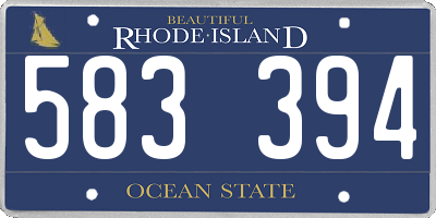 RI license plate 583394