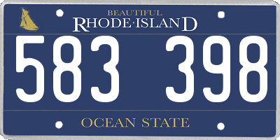 RI license plate 583398