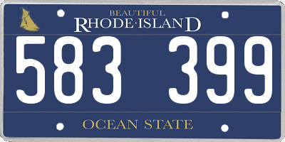 RI license plate 583399