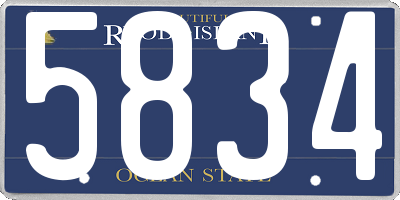RI license plate 5834