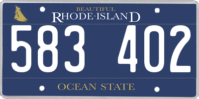 RI license plate 583402