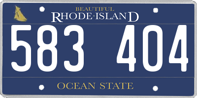 RI license plate 583404