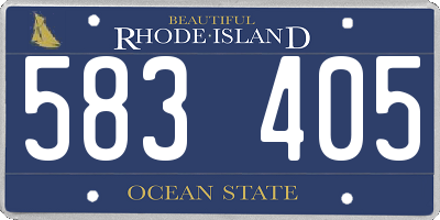 RI license plate 583405