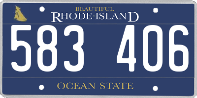 RI license plate 583406