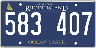 RI license plate 583407