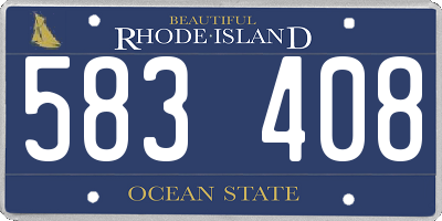 RI license plate 583408