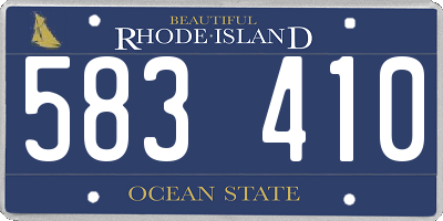 RI license plate 583410