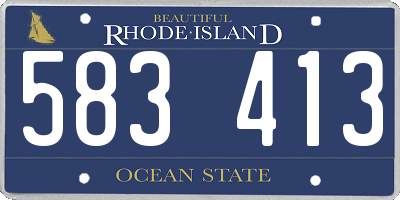 RI license plate 583413