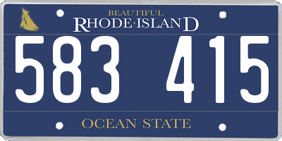 RI license plate 583415