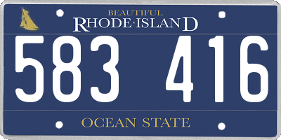 RI license plate 583416