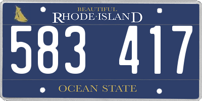 RI license plate 583417