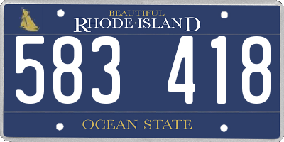 RI license plate 583418