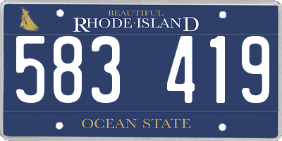 RI license plate 583419