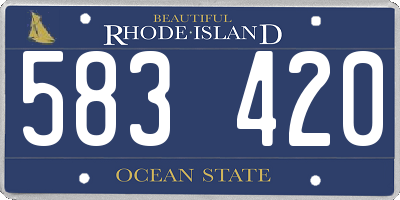 RI license plate 583420
