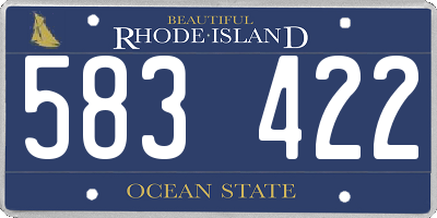 RI license plate 583422