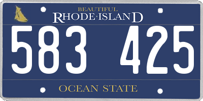 RI license plate 583425