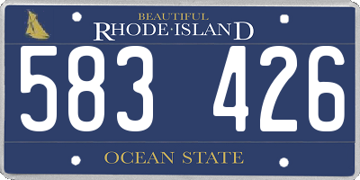 RI license plate 583426