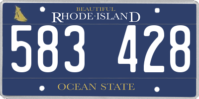 RI license plate 583428