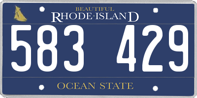 RI license plate 583429