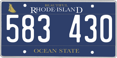 RI license plate 583430