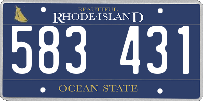 RI license plate 583431