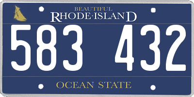 RI license plate 583432