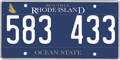 RI license plate 583433